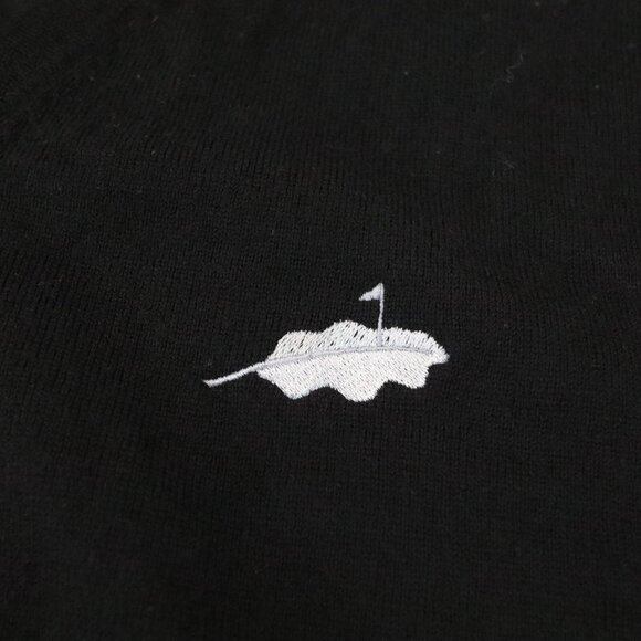 Peter Millar Sweater Mens L Black V-Neck Pullover Merino‎ Wool Blend Golf Logo - Picture 3 of 6